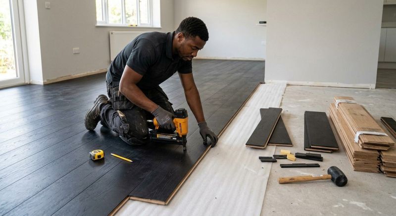 Dark Wood Floor Installation in Manassas, VA
