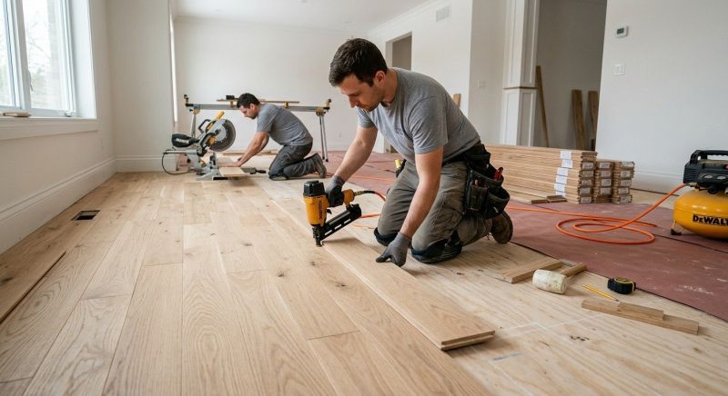 Dark Wood Floor Installation in San Antonio, TX