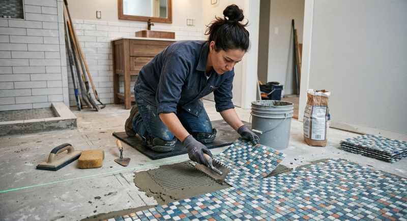 Mosaic Tile Floor Installation in Frederick, MD