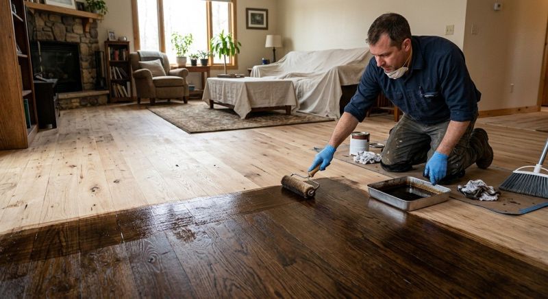 Oak Floor Staining in Overland Park, KS